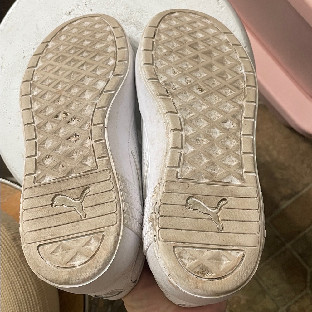 PUMA SMASH PLATFORM V2 L women’s size 8 triple white 373035 01 - Picture 7 of 7